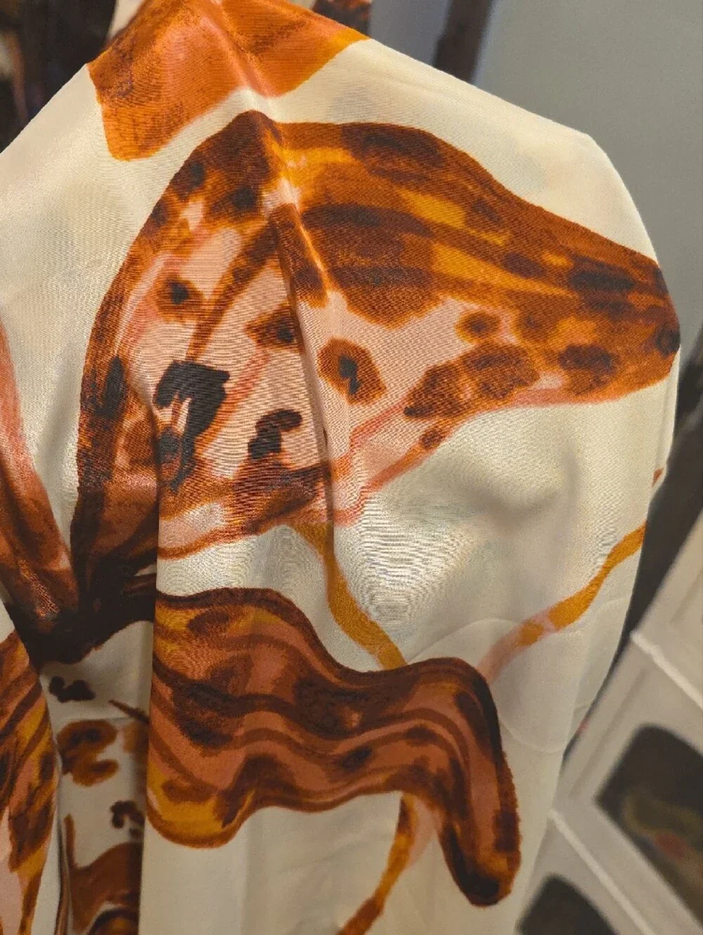 Free People Cream Halter Dress with Brown and Orange Floral Print - Picture 2 of 8
